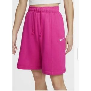 Pink Nike fleece shorts